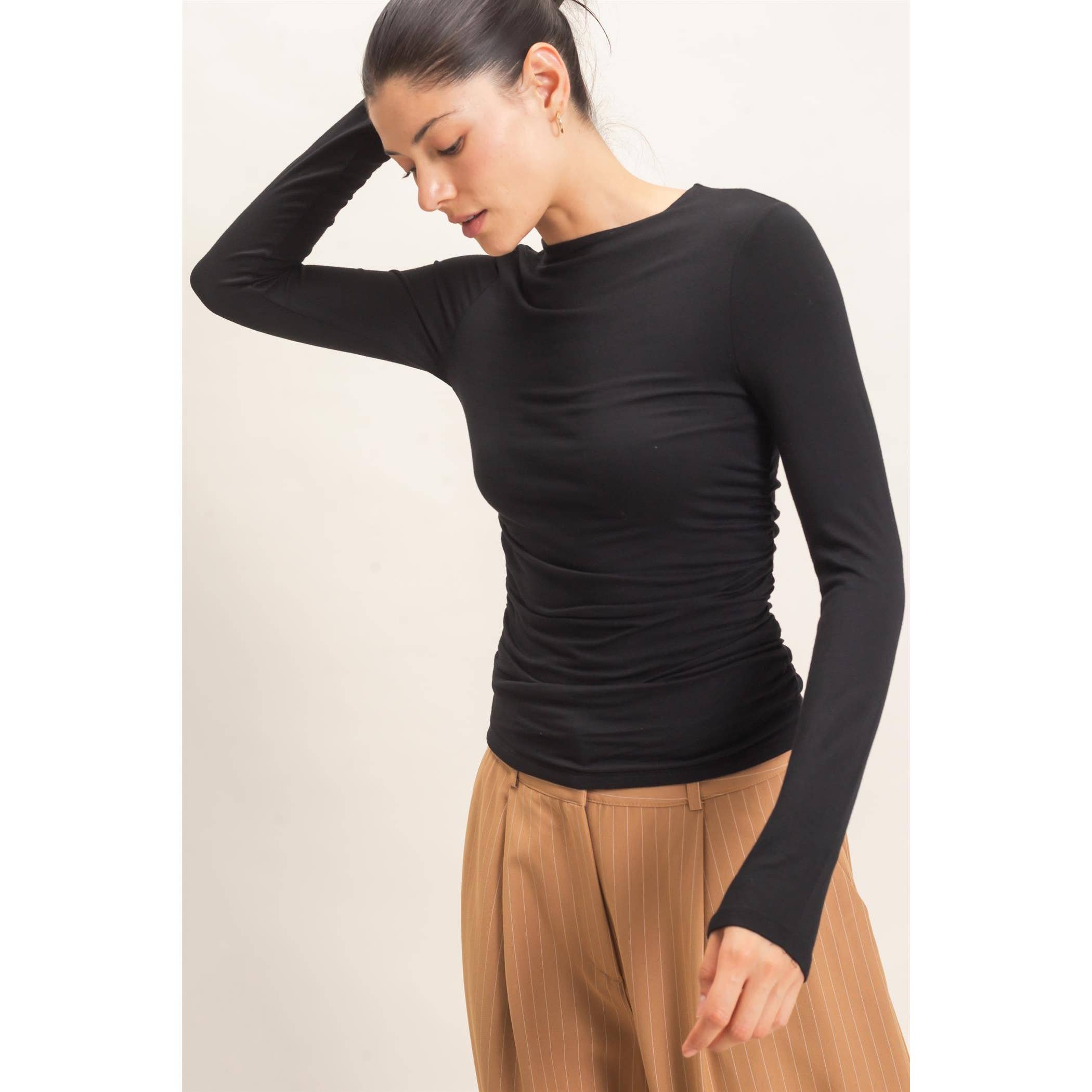 Ruched Long Sleeve Top