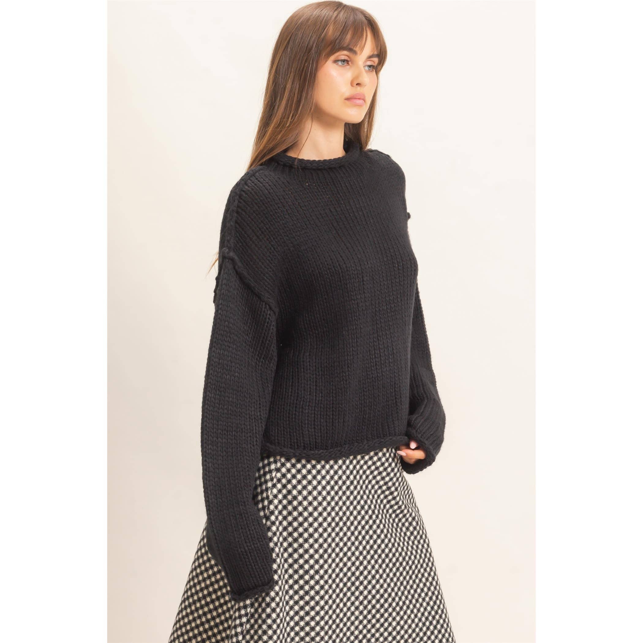 Rolled Collar Sweater