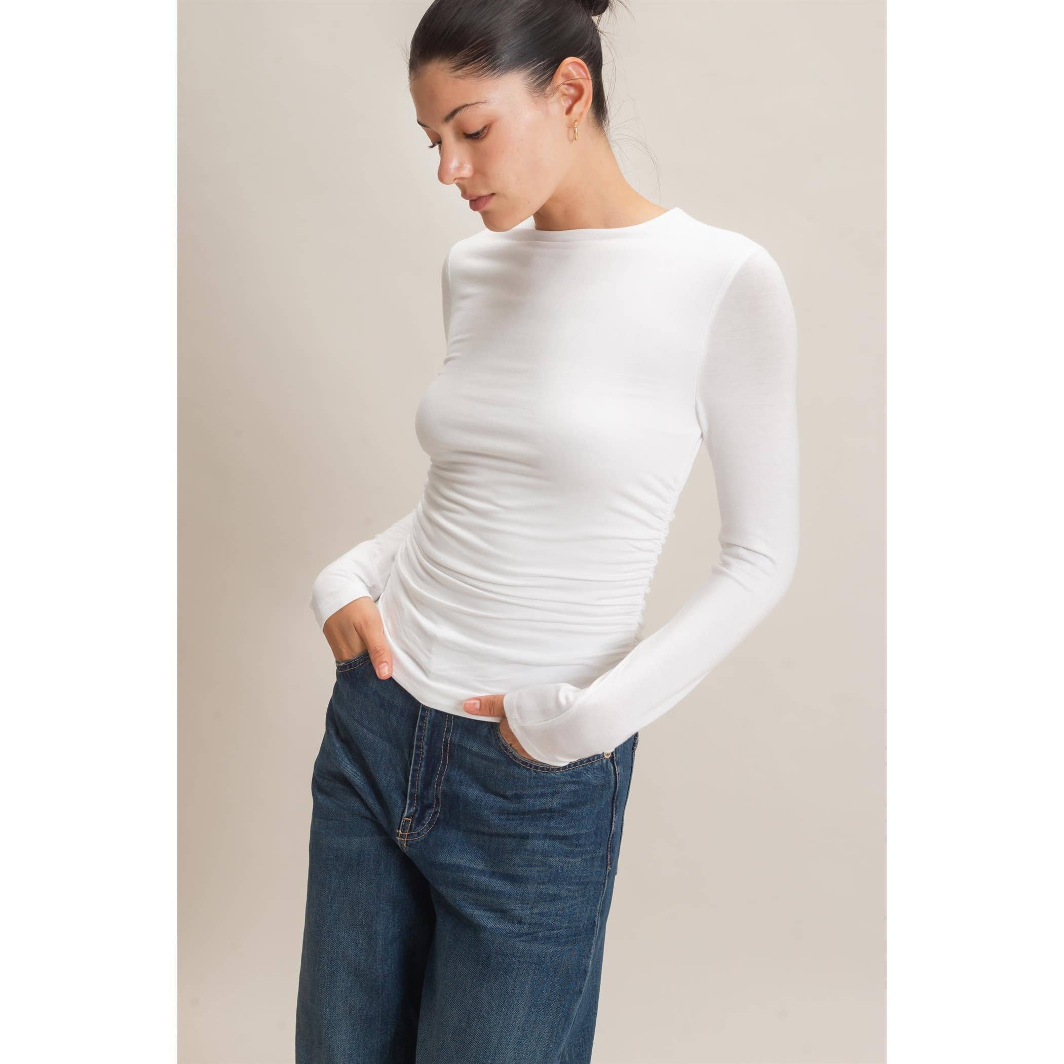 Ruched Long Sleeve Top