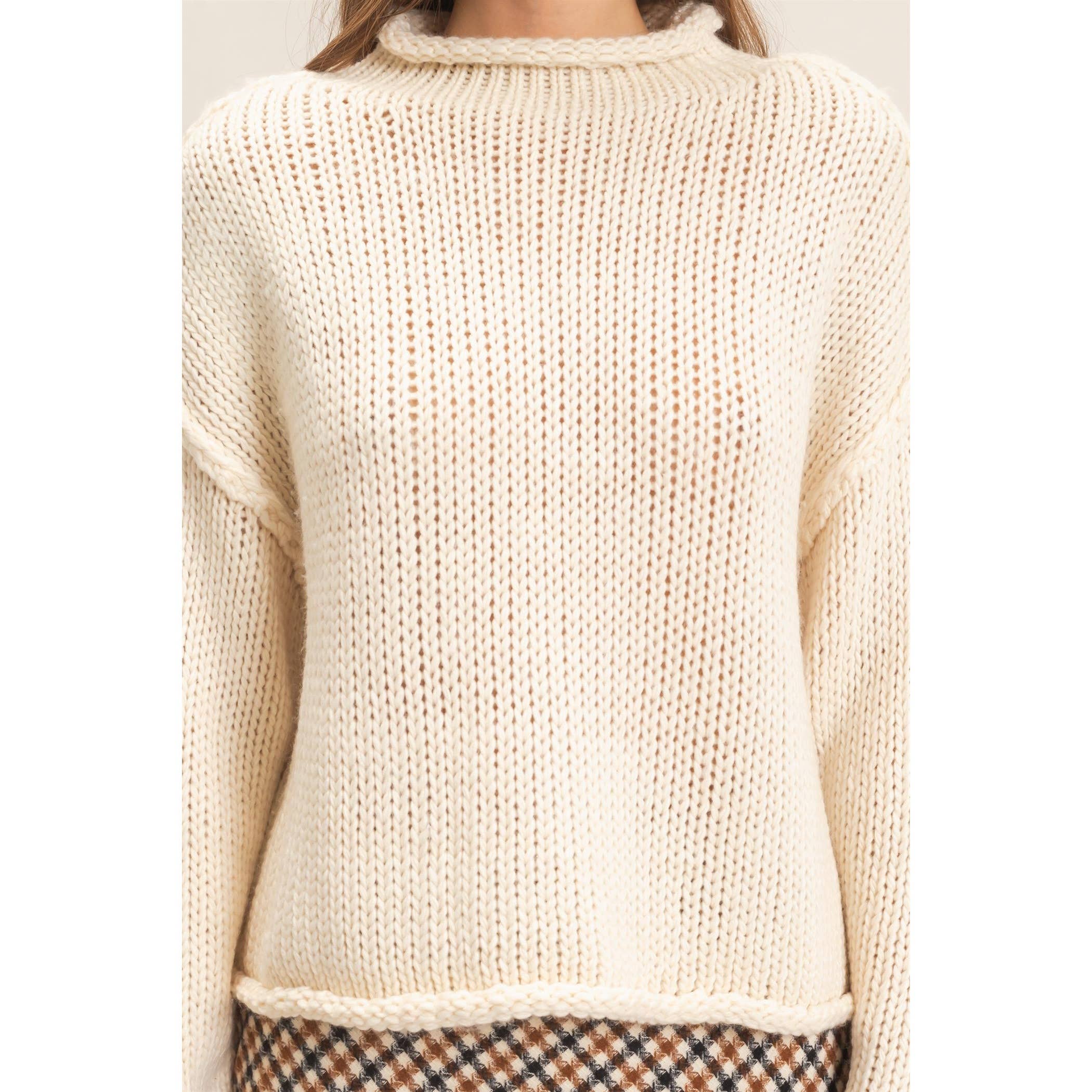 Rolled Collar Sweater