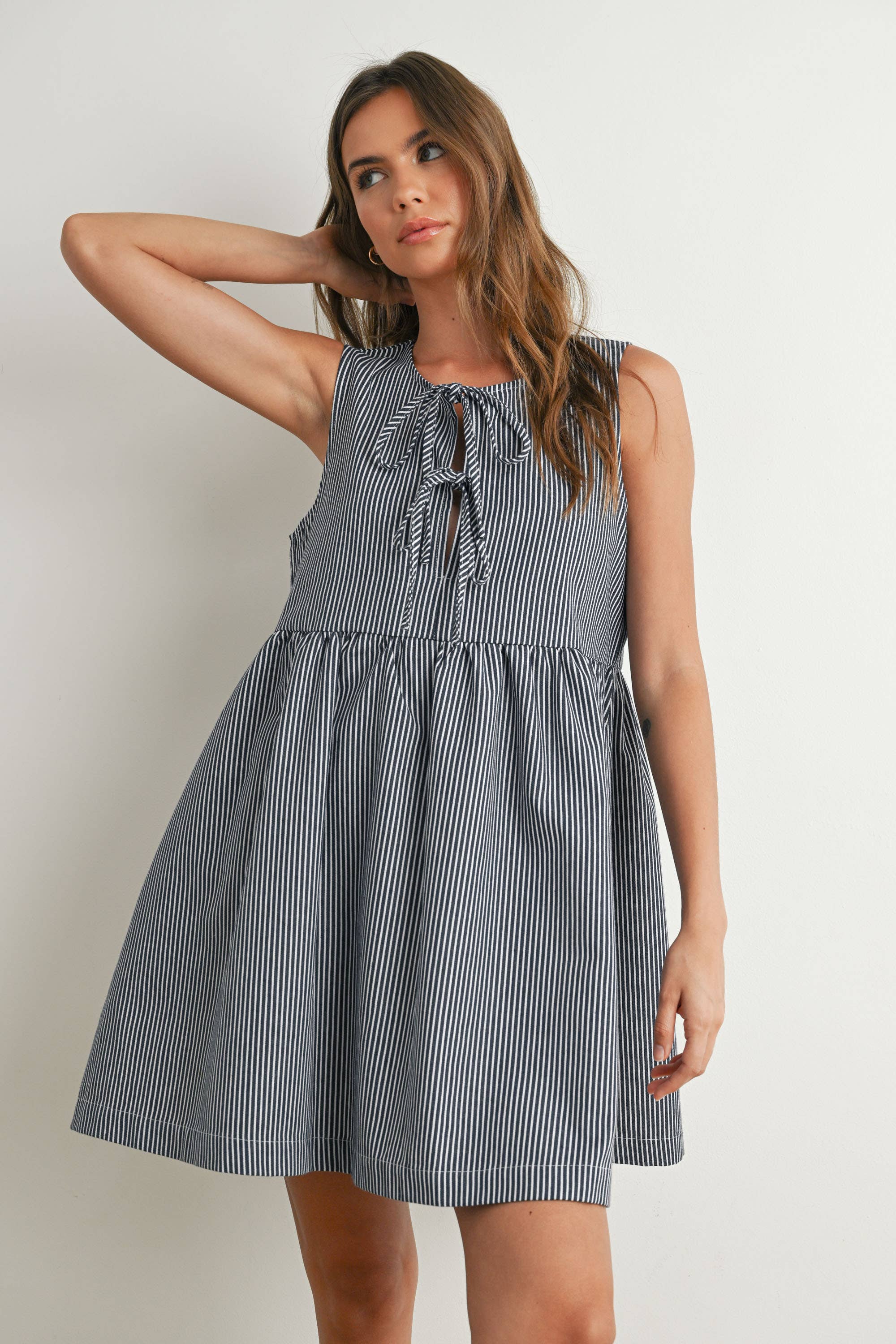 Mini Stripe Bowknot Dress