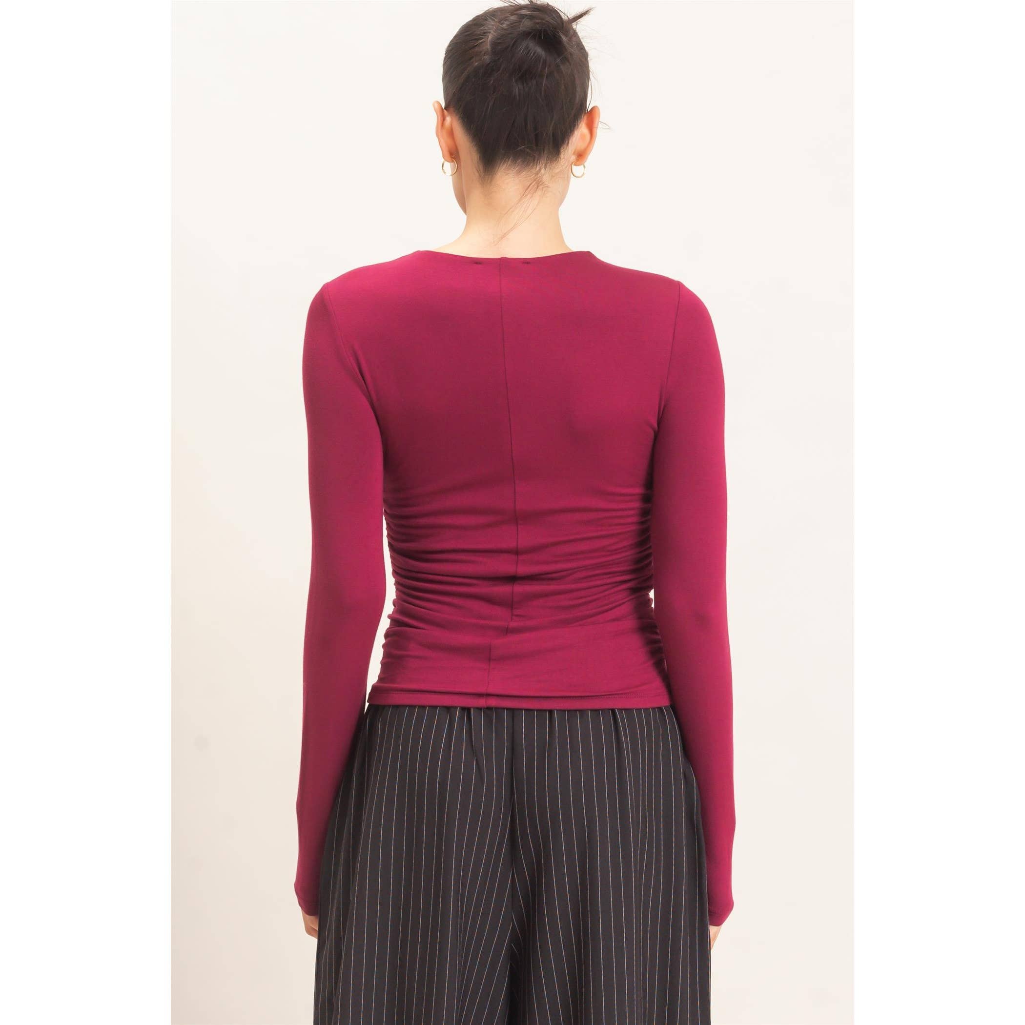 Ruched Long Sleeve Top