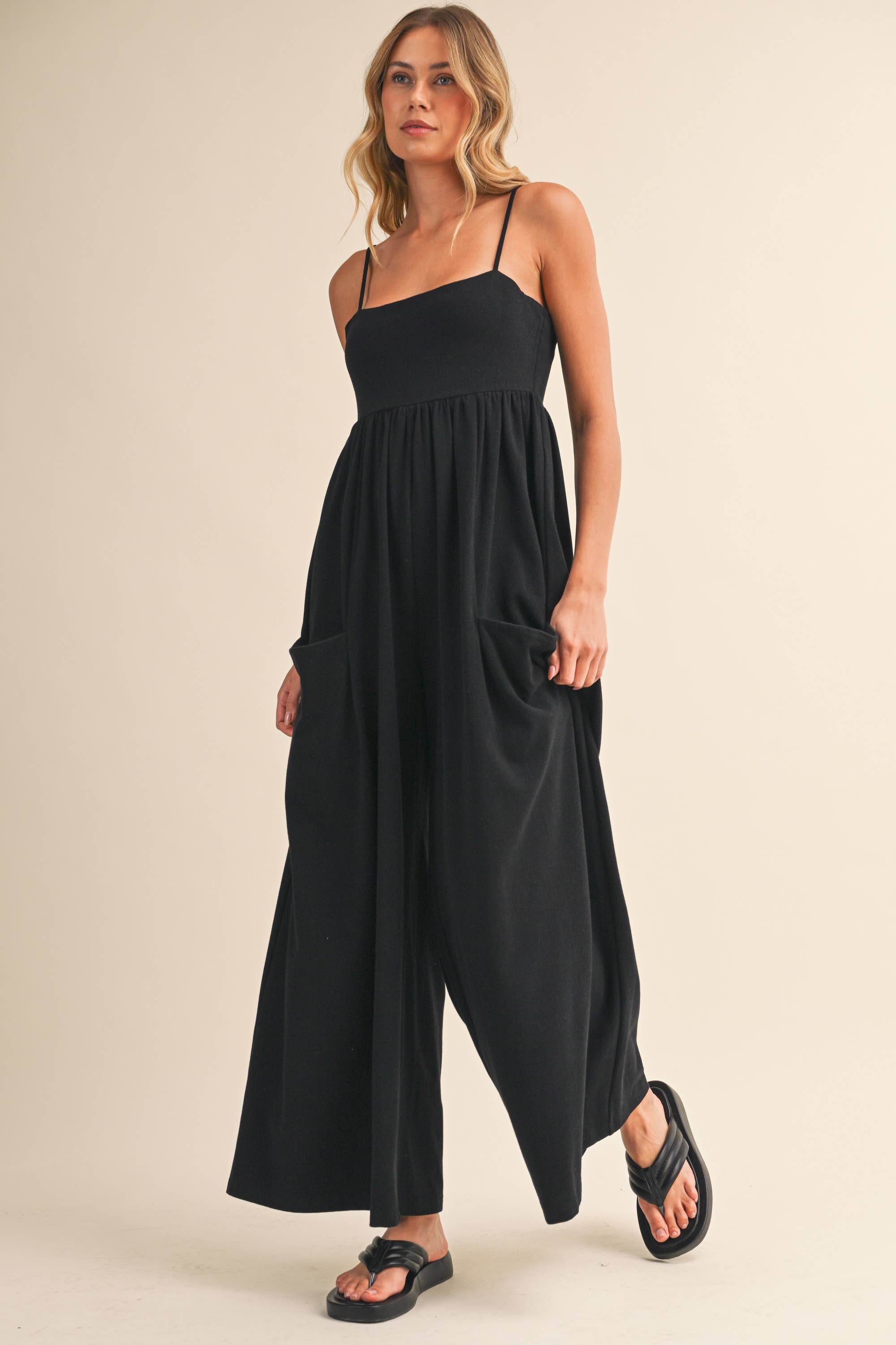 EMPIRE-WAIST WIDE-LEG JUMPSUIT