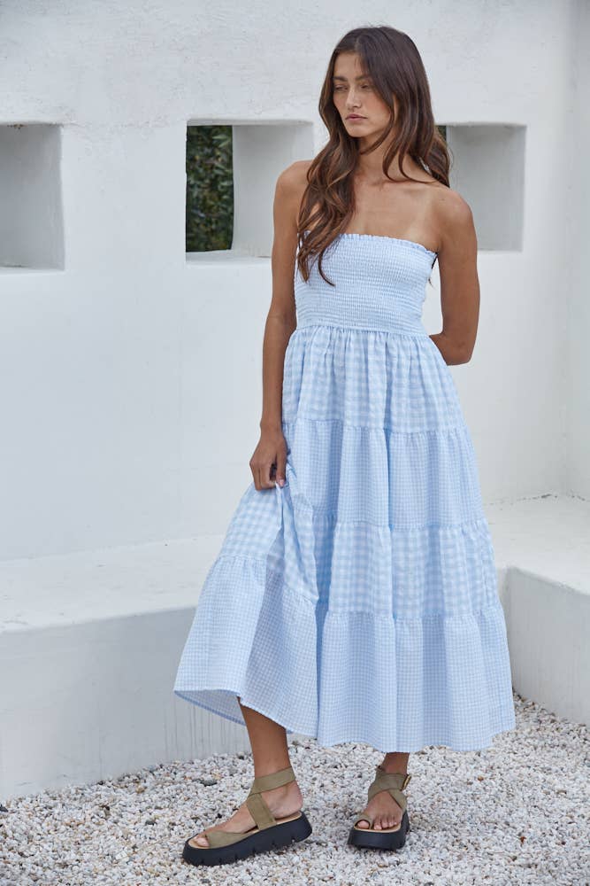 Gingham Smocked Maxi