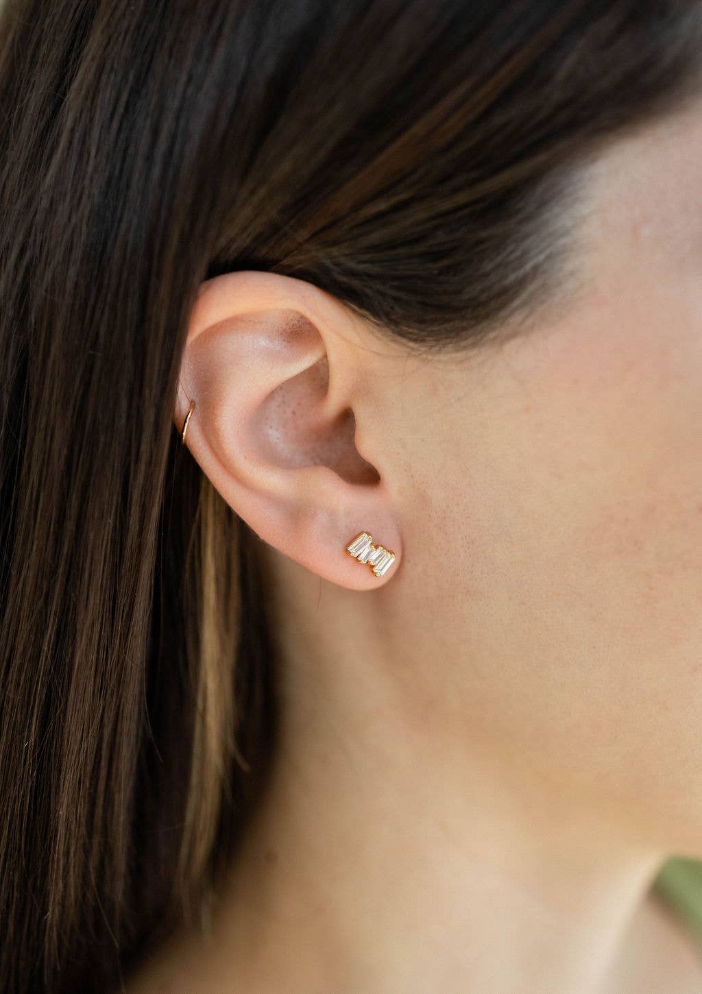 Bridgette Diamond Cluster Stud Earrings in Gold