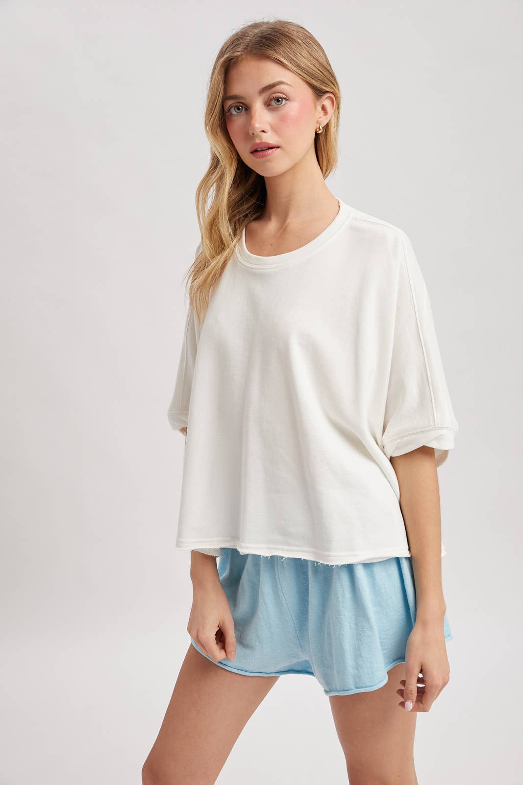 OVERSIZED RELAXED CROP KNIT TOP