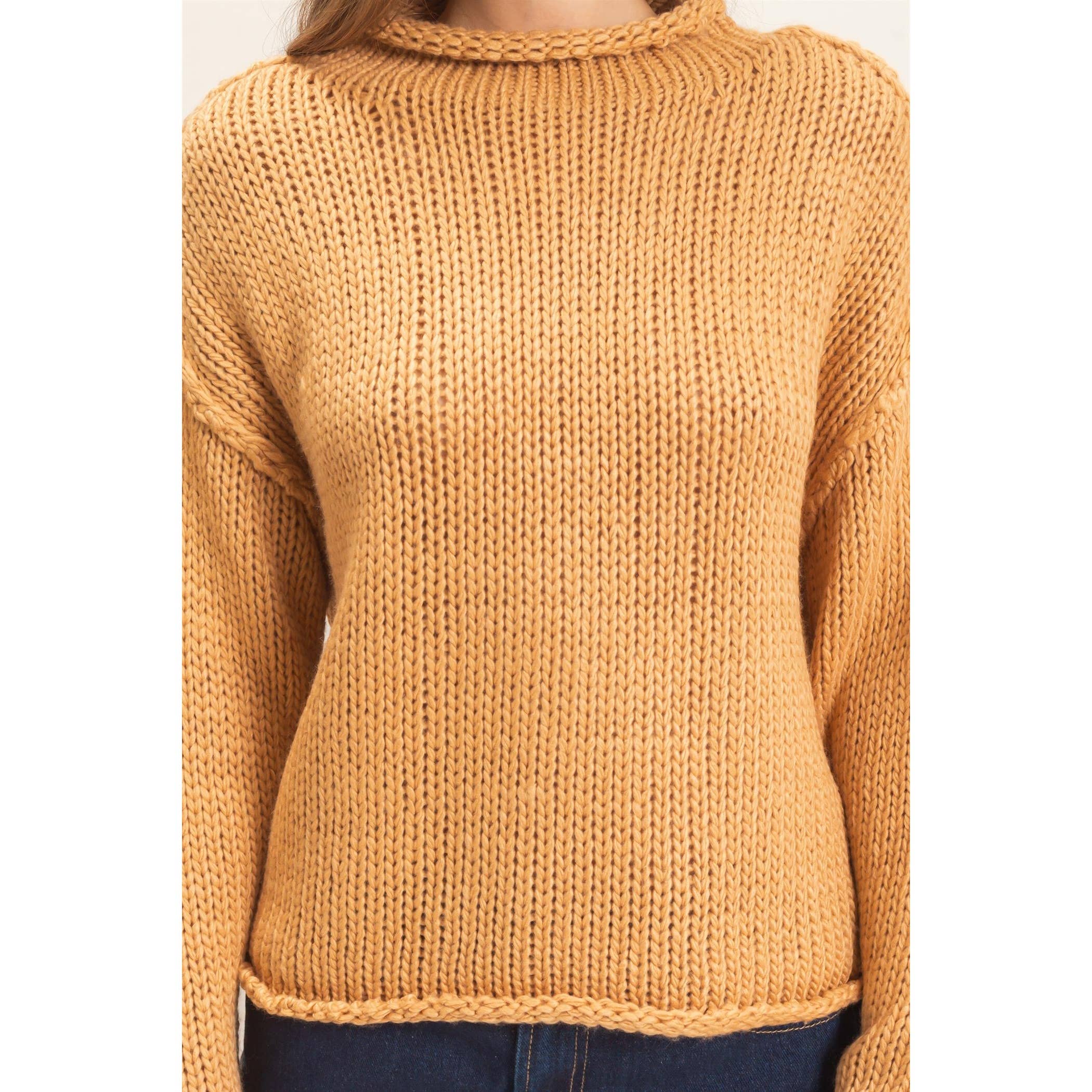 Rolled Collar Sweater