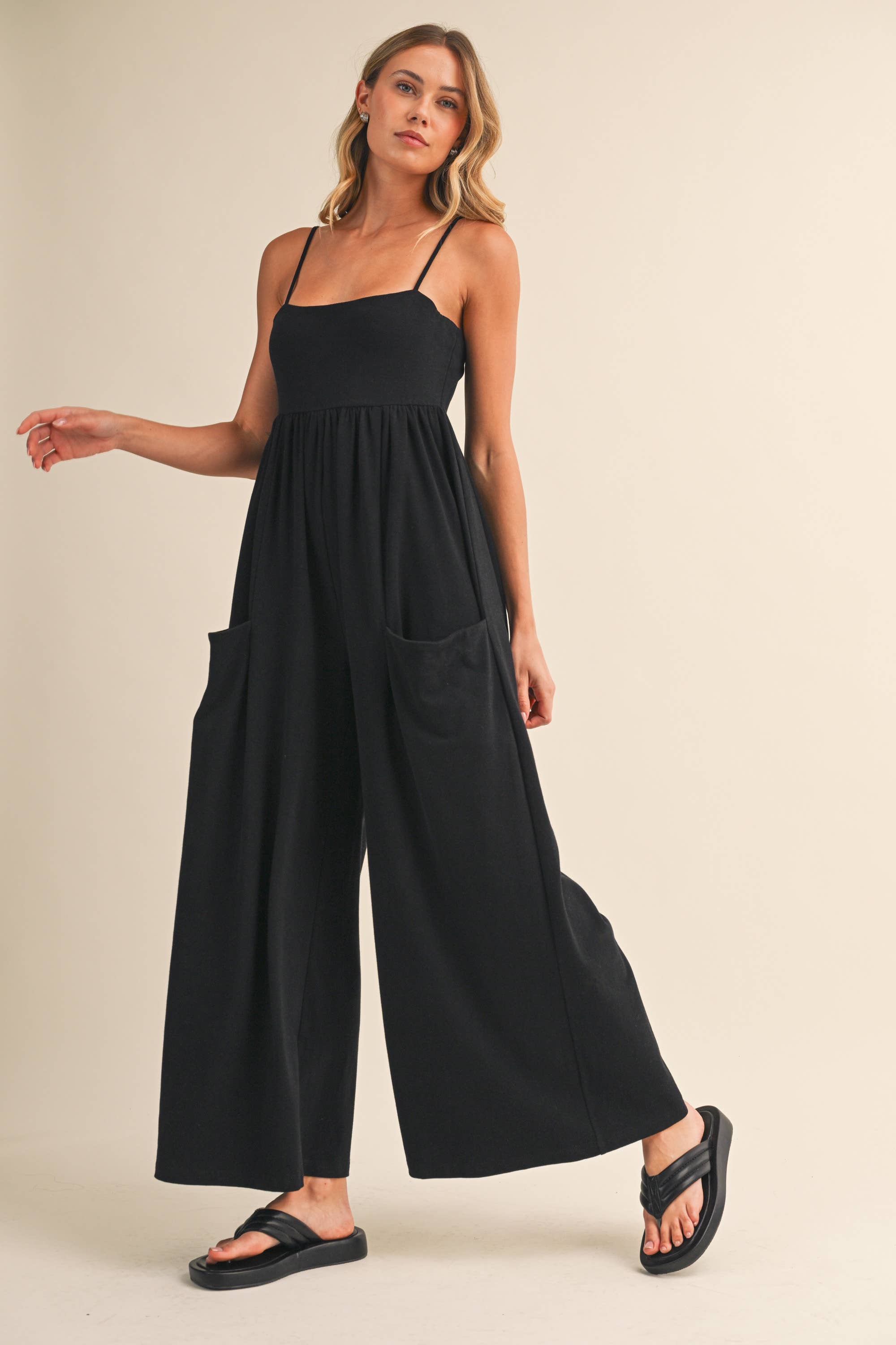 EMPIRE-WAIST WIDE-LEG JUMPSUIT