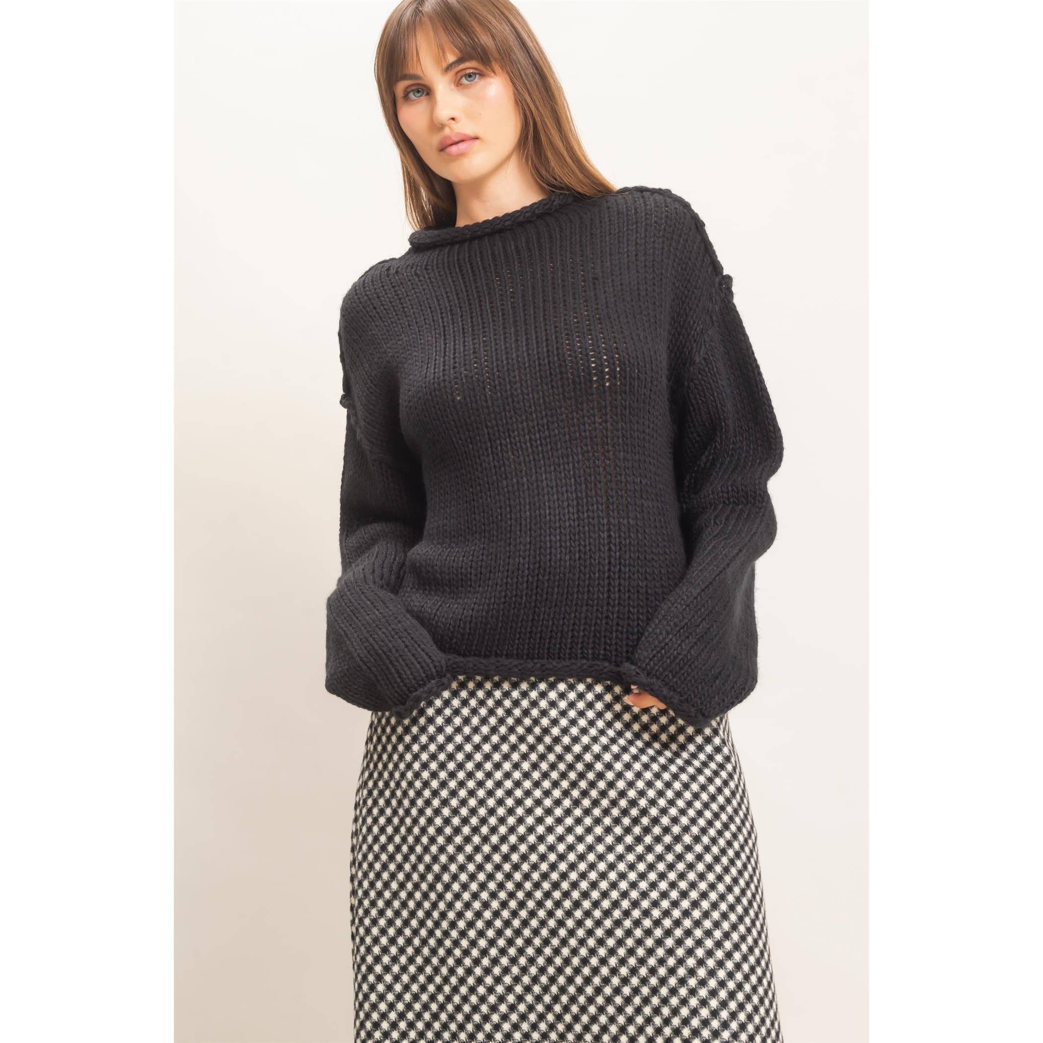 Rolled Collar Sweater
