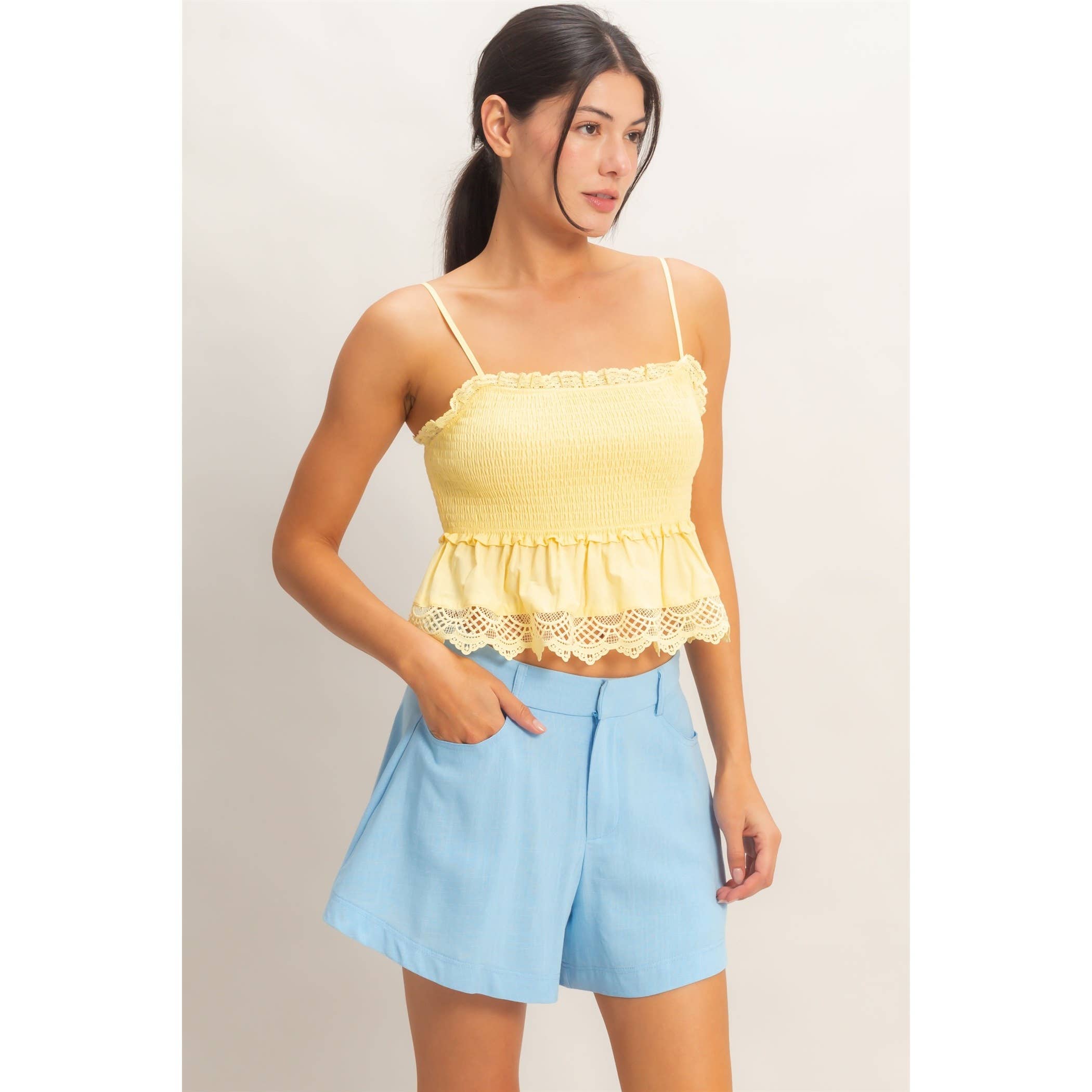 Smocked Peplum Top