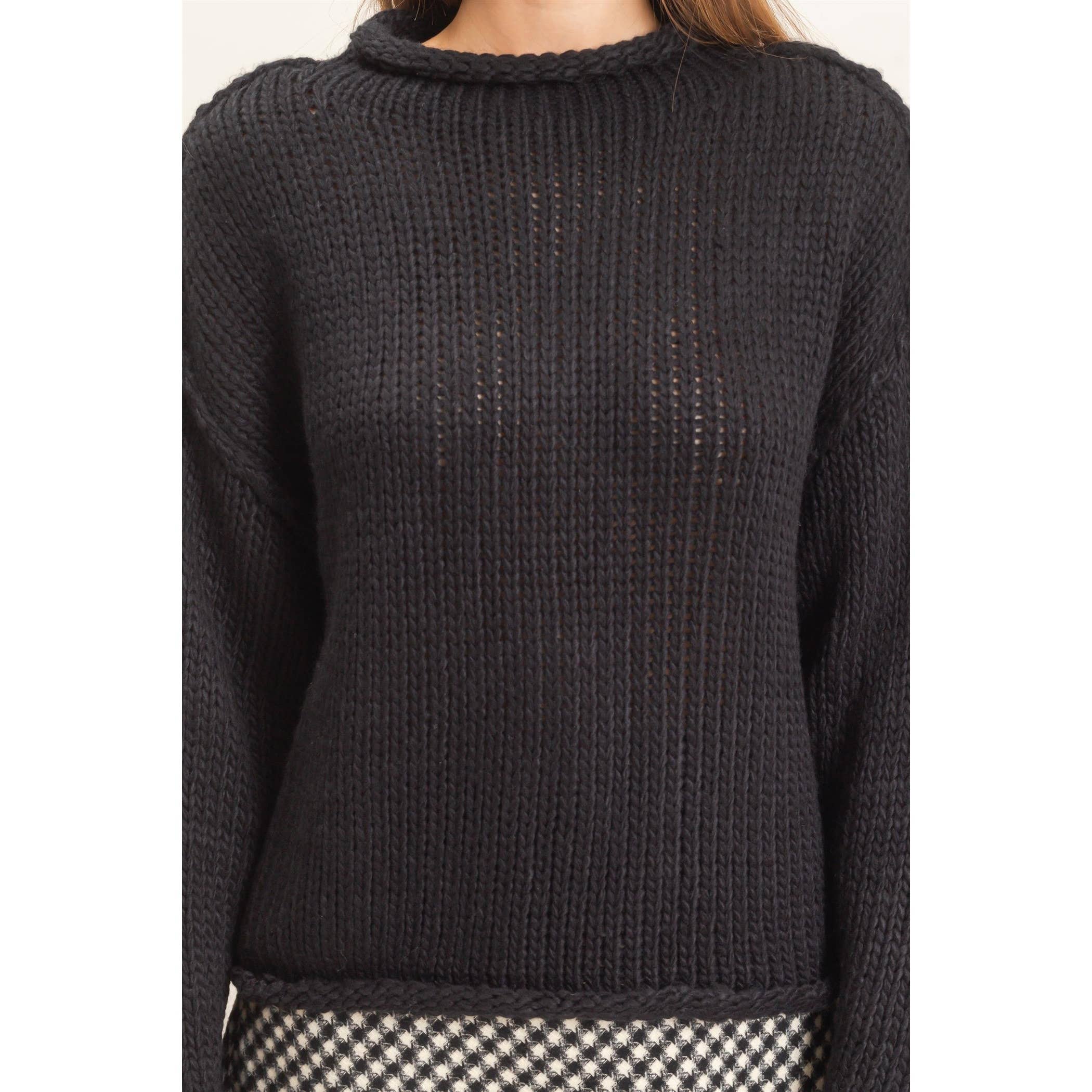 Rolled Collar Sweater